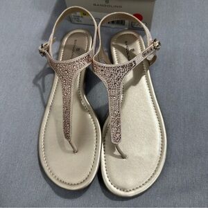 Bandolino "Kyrie" sandals, size 10, gold/rose gold, new in box, summer, travel